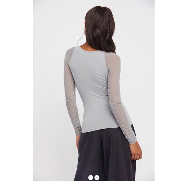 Free People Scrunch Sleeve Seamless Top - Picture 2 of 5